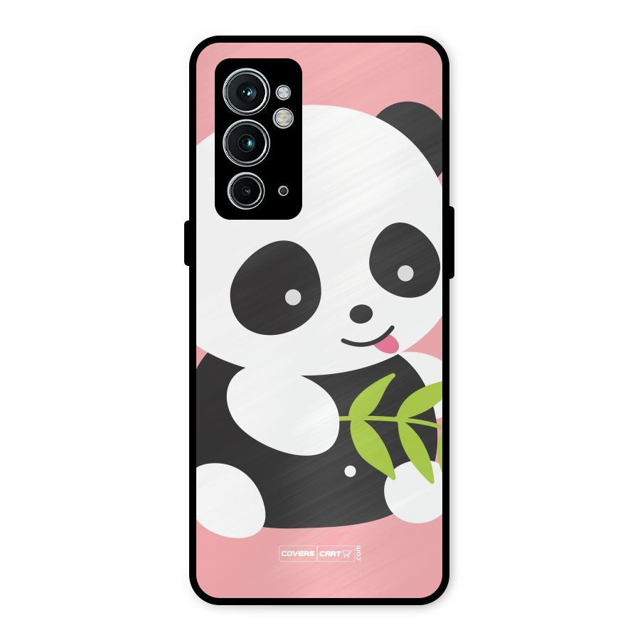 Cute Panda Pink Metal Back Case for OnePlus 9RT 5G