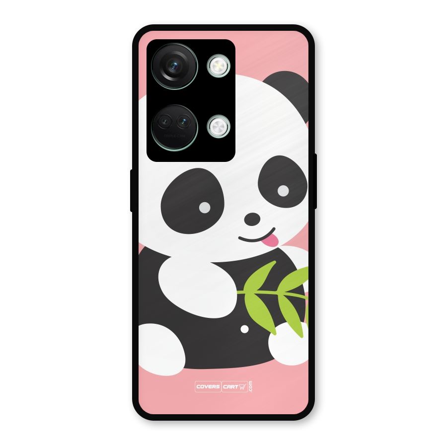 Cute Panda Pink Metal Back Case for OnePlus Nord 3