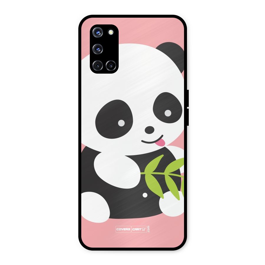 Cute Panda Pink Metal Back Case for Oppo A52