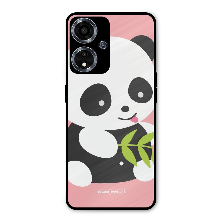 Cute Panda Pink Metal Back Case for Oppo A59