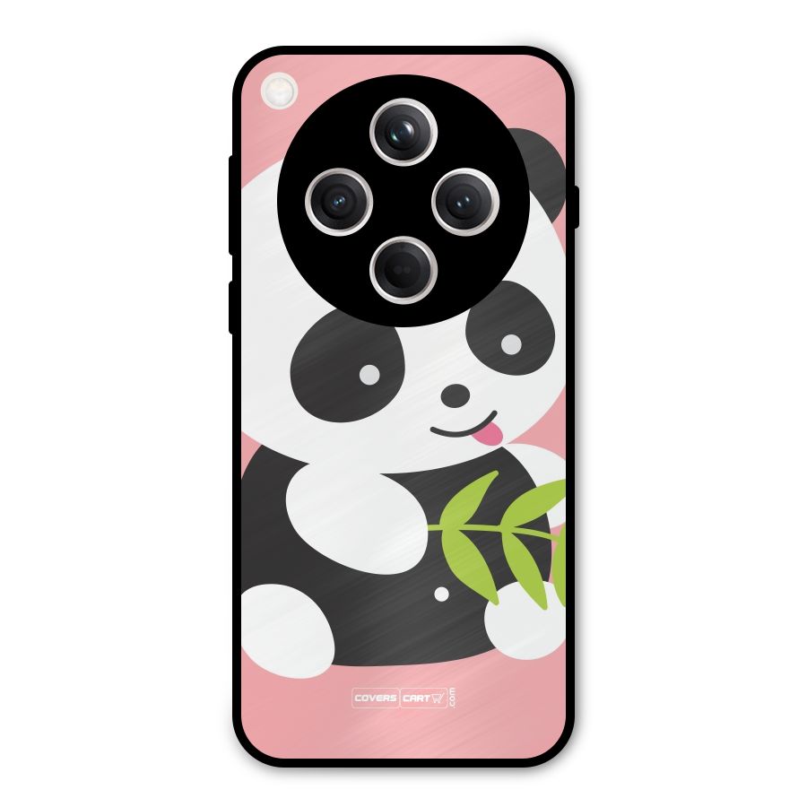 Cute Panda Pink Metal Back Case for Oppo Find X8