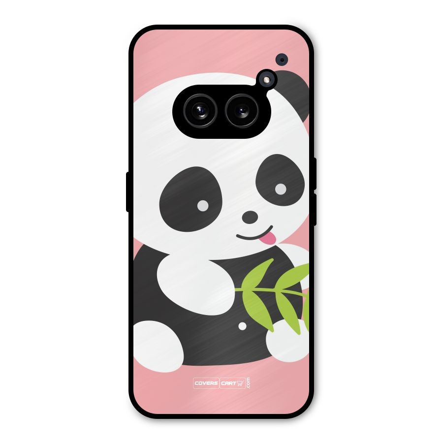 Cute Panda Pink Metal Back Case for Nothing Phone 2a
