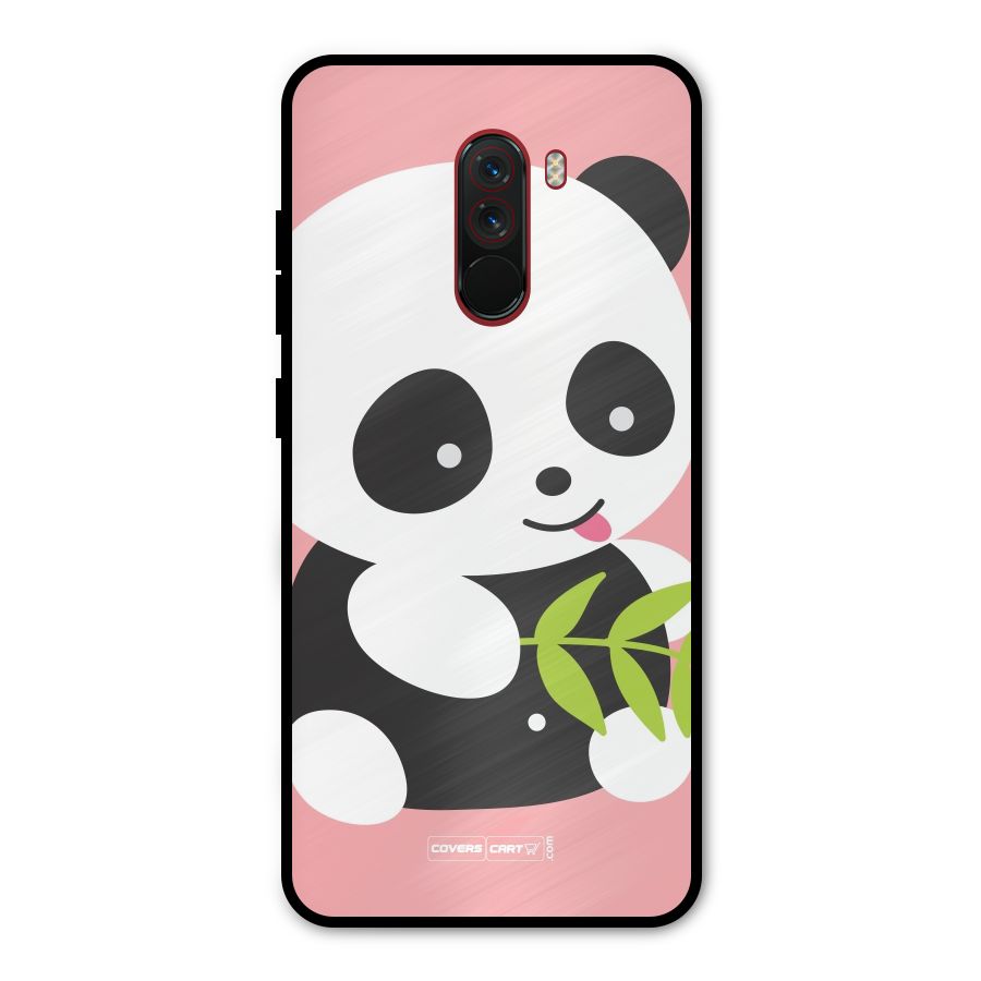 Cute Panda Pink Metal Back Case for Poco F1