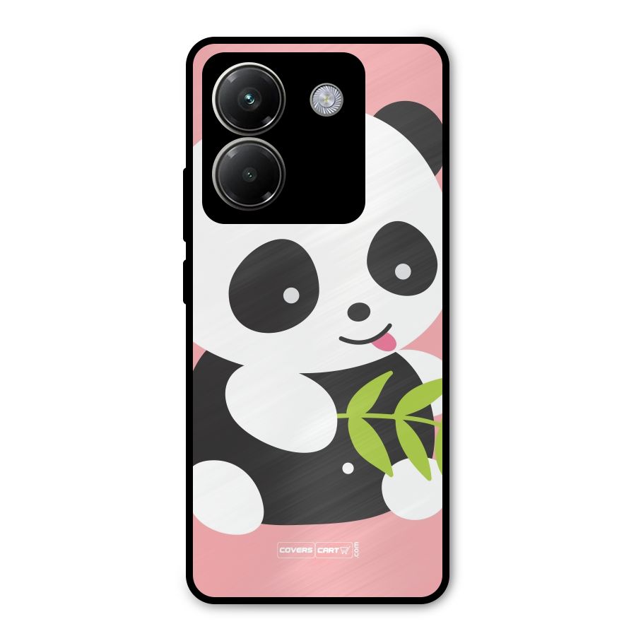 Cute Panda Pink Metal Back Case for Poco M7 Pro 5G