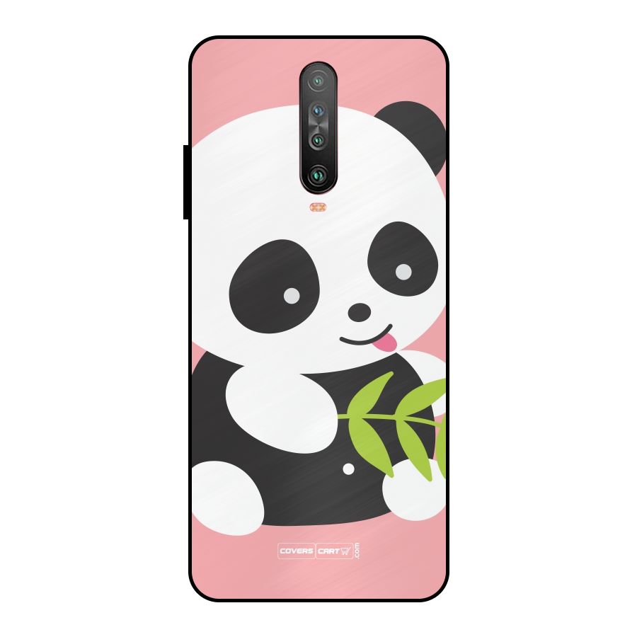 Cute Panda Pink Metal Back Case for Poco X2