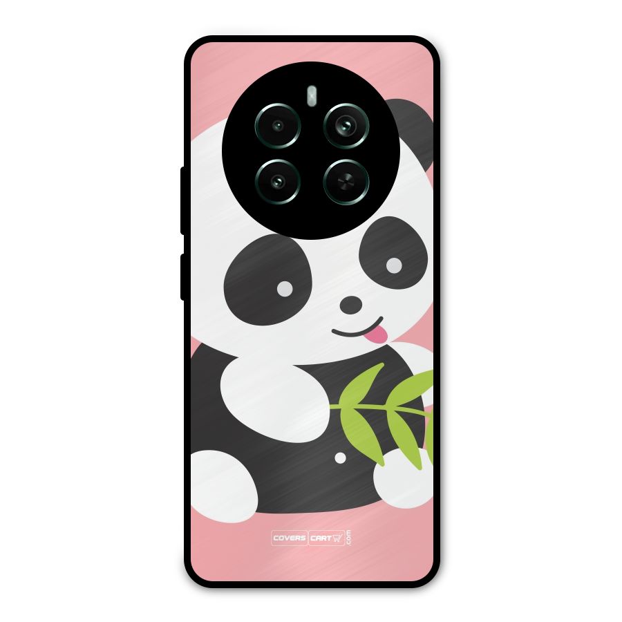 Cute Panda Pink Metal Back Case for Realme 12 Pro Plus