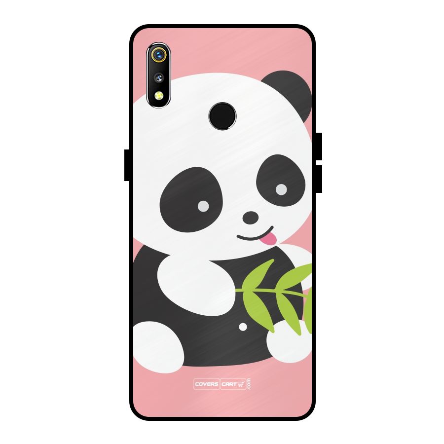 Cute Panda Pink Metal Back Case for Realme 3i