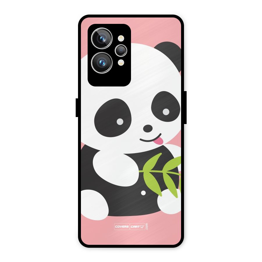 Cute Panda Pink Metal Back Case for Realme GT2 Pro