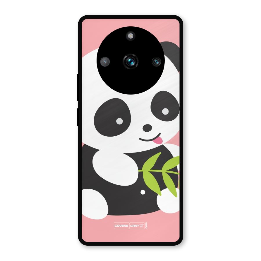 Cute Panda Pink Metal Back Case for Realme Narzo 60 Pro