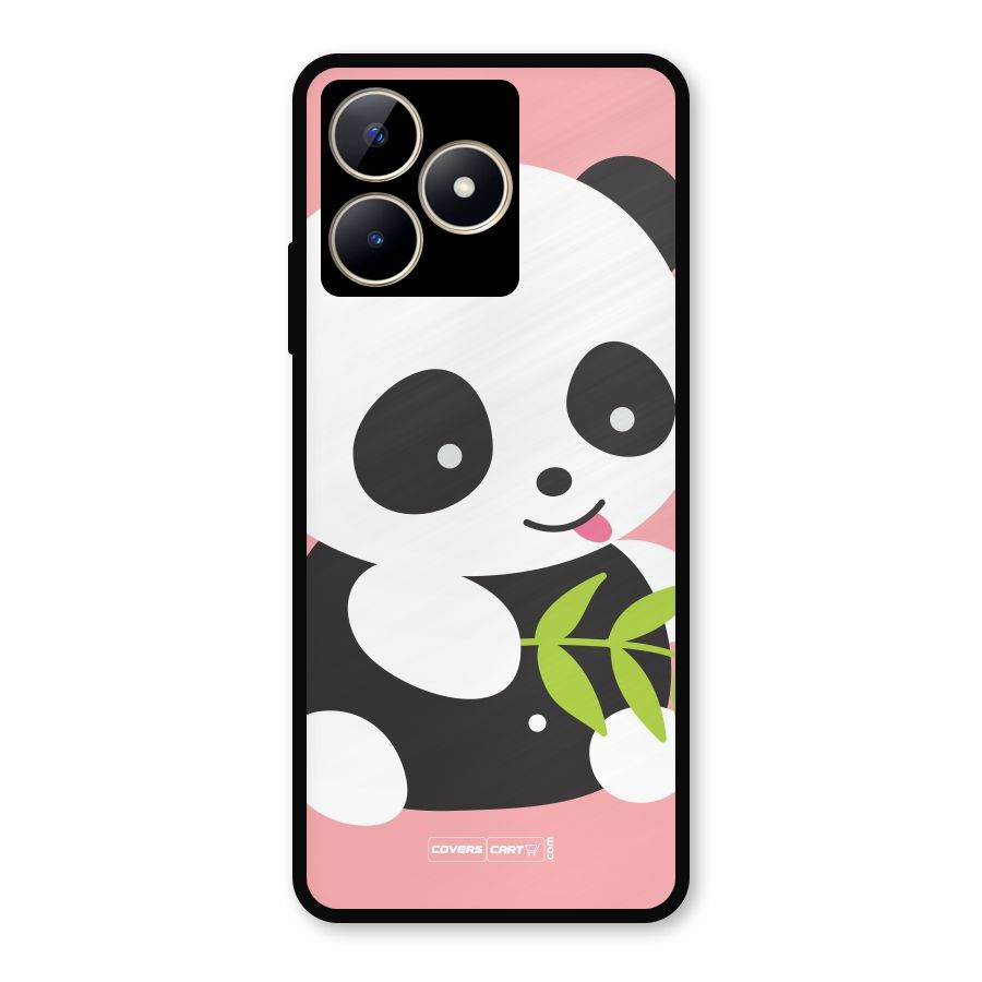 Cute Panda Pink Metal Back Case for Realme Narzo N53