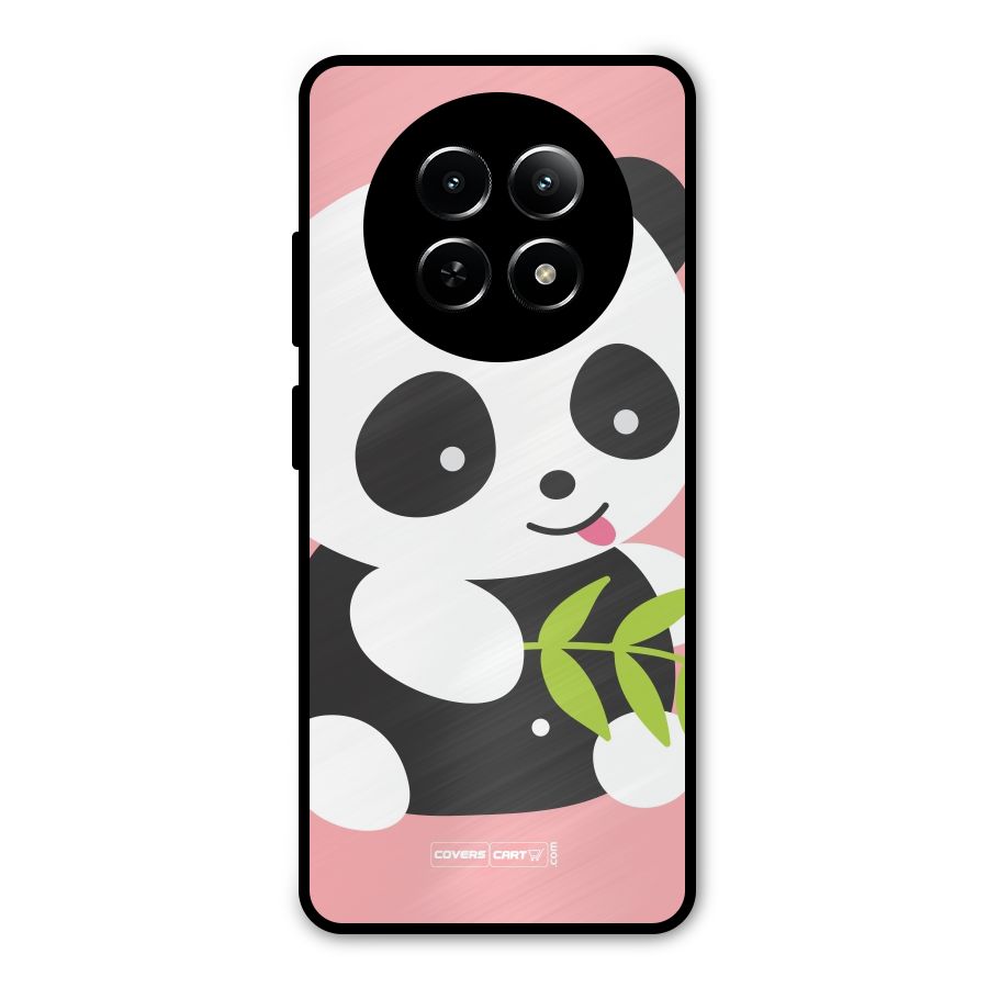 Cute Panda Pink Metal Back Case for Realme Narzo N65