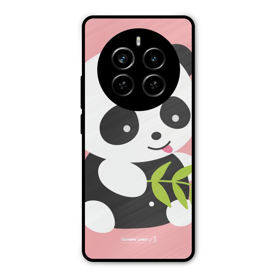 Cute Panda Pink Metal Back Case for Realme P1 Pro