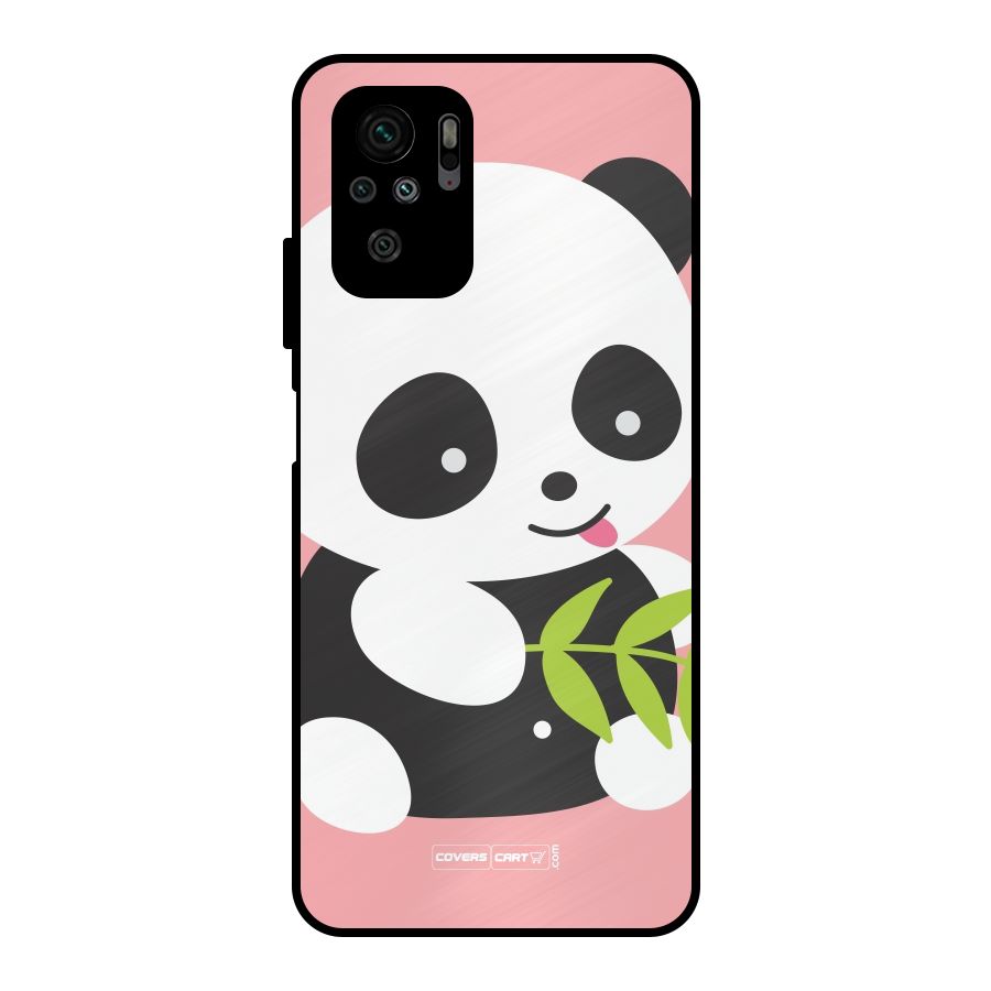 Cute Panda Pink Metal Back Case for Redmi Note 10S