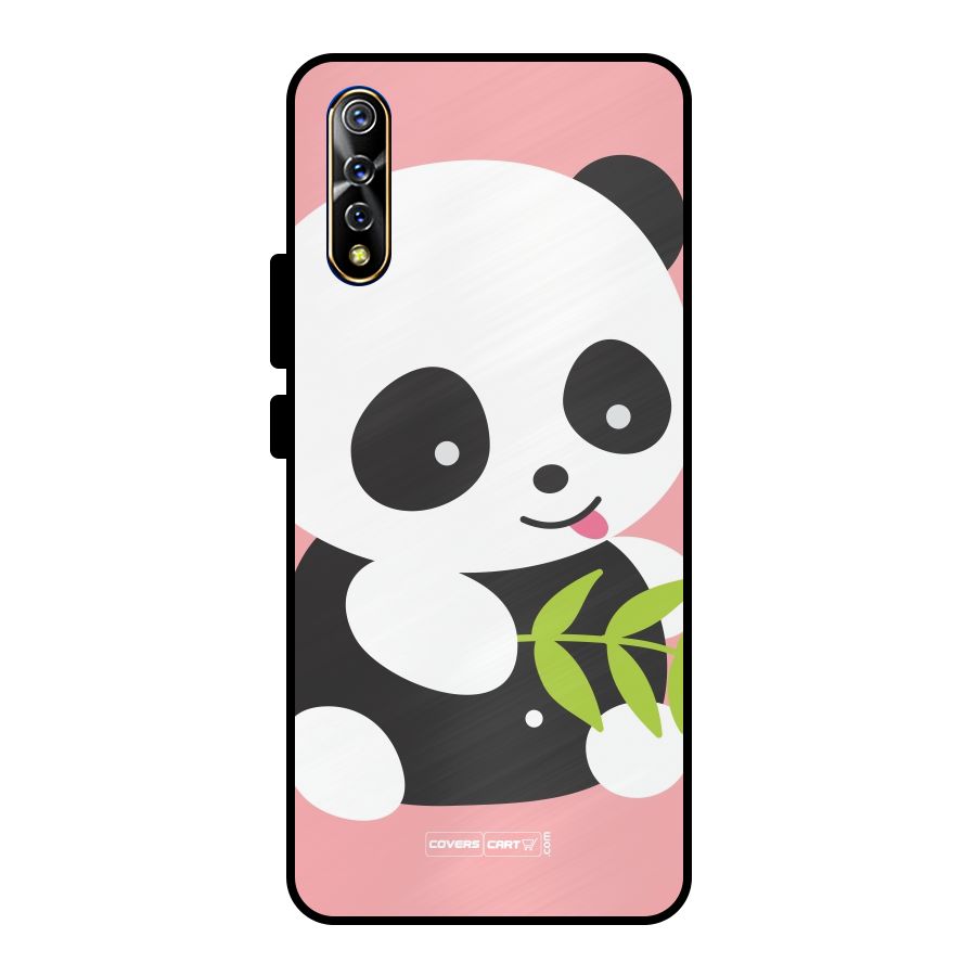 Cute Panda Pink Metal Back Case for Vivo S1