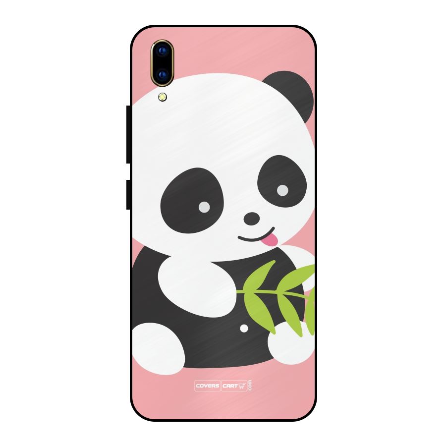 Cute Panda Pink Metal Back Case for Vivo V11 Pro