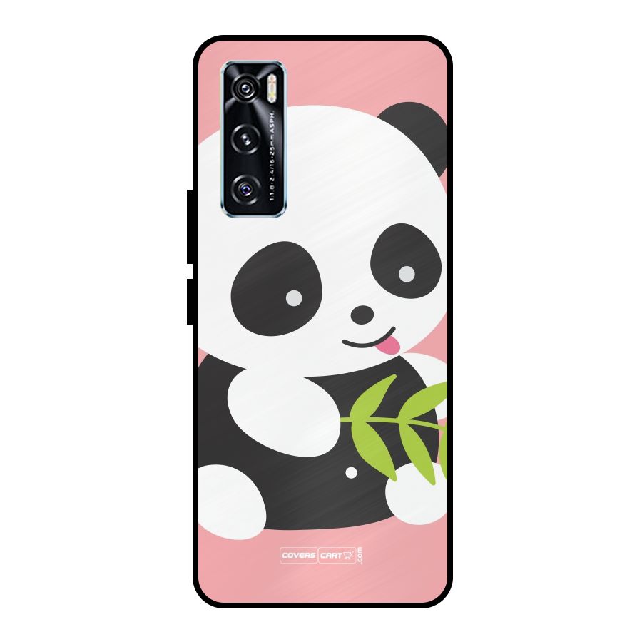 Cute Panda Pink Metal Back Case for Vivo V20 SE