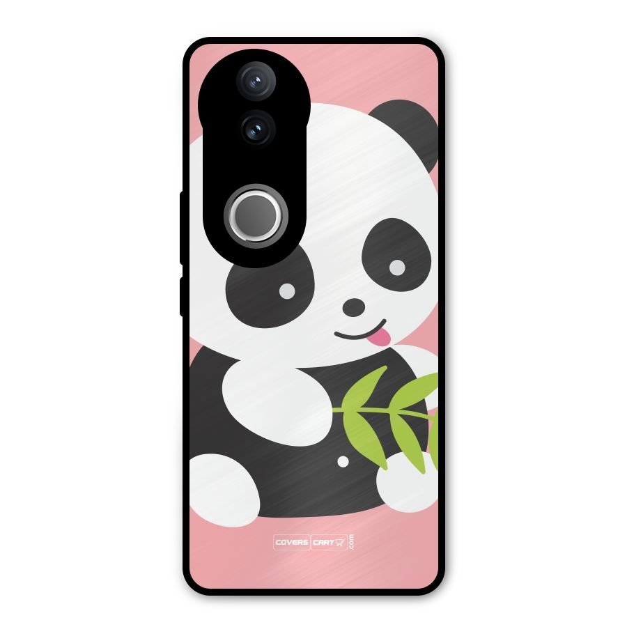 Cute Panda Pink Metal Back Case for Vivo V50e