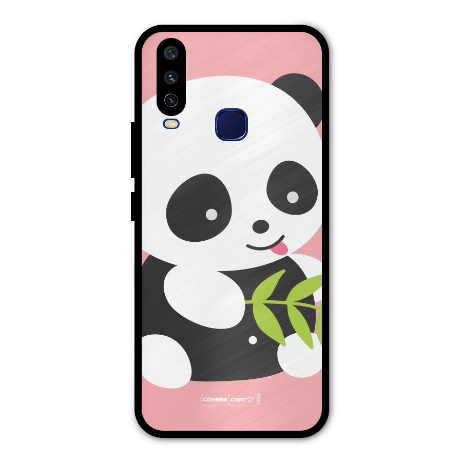 Cute Panda Pink Metal Back Case for Vivo Y12