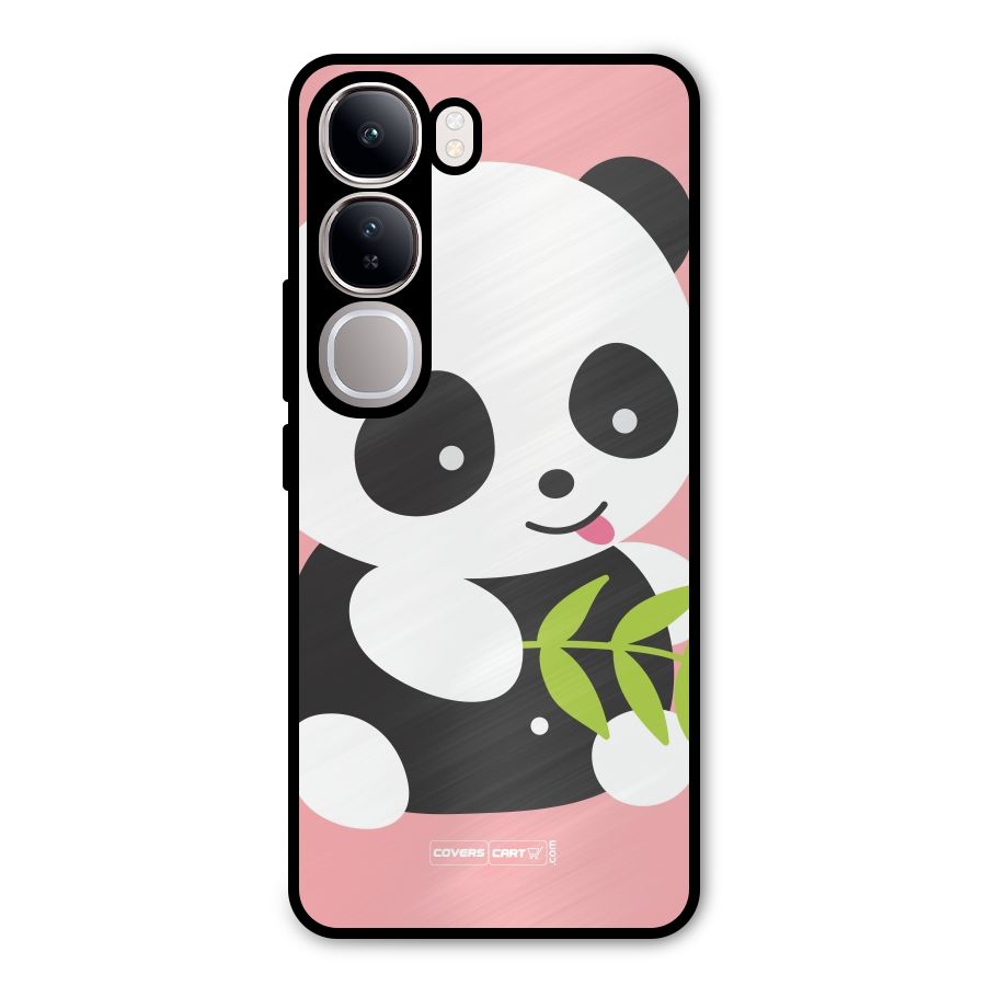 Cute Panda Pink Metal Back Case for Vivo Y300