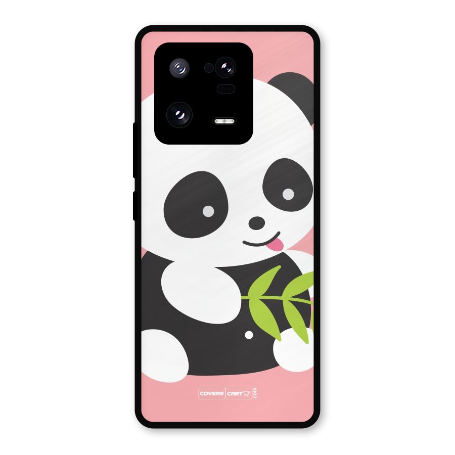 Cute Panda Pink Metal Back Case for Xiaomi 13 Pro