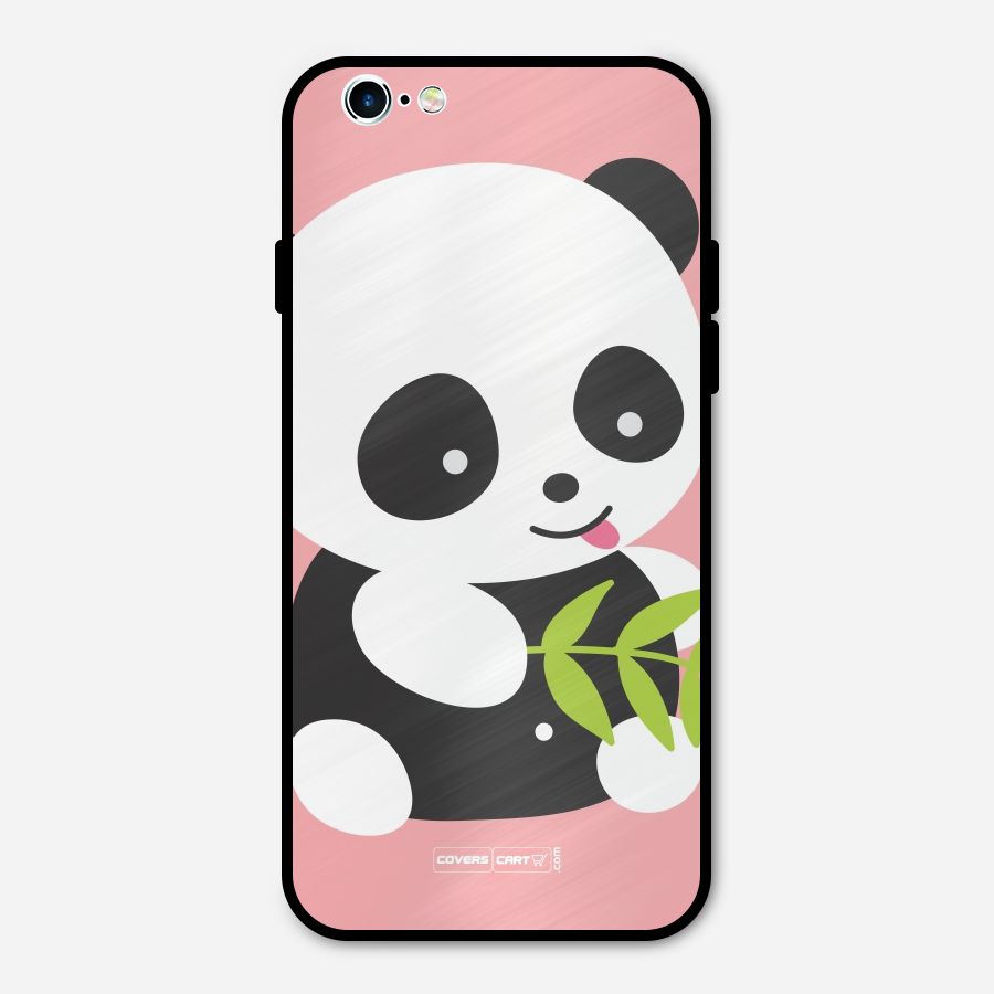 Cute Panda Pink Metal Back Case for iPhone 6 6s