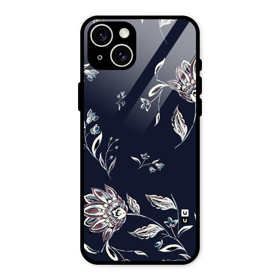 Cute Petals Glass Back Case for iPhone 15 Plus