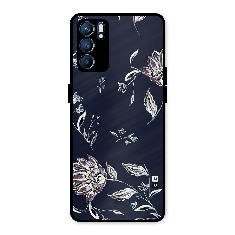 Cute Petals Metal Back Case for Oppo Reno6 5G