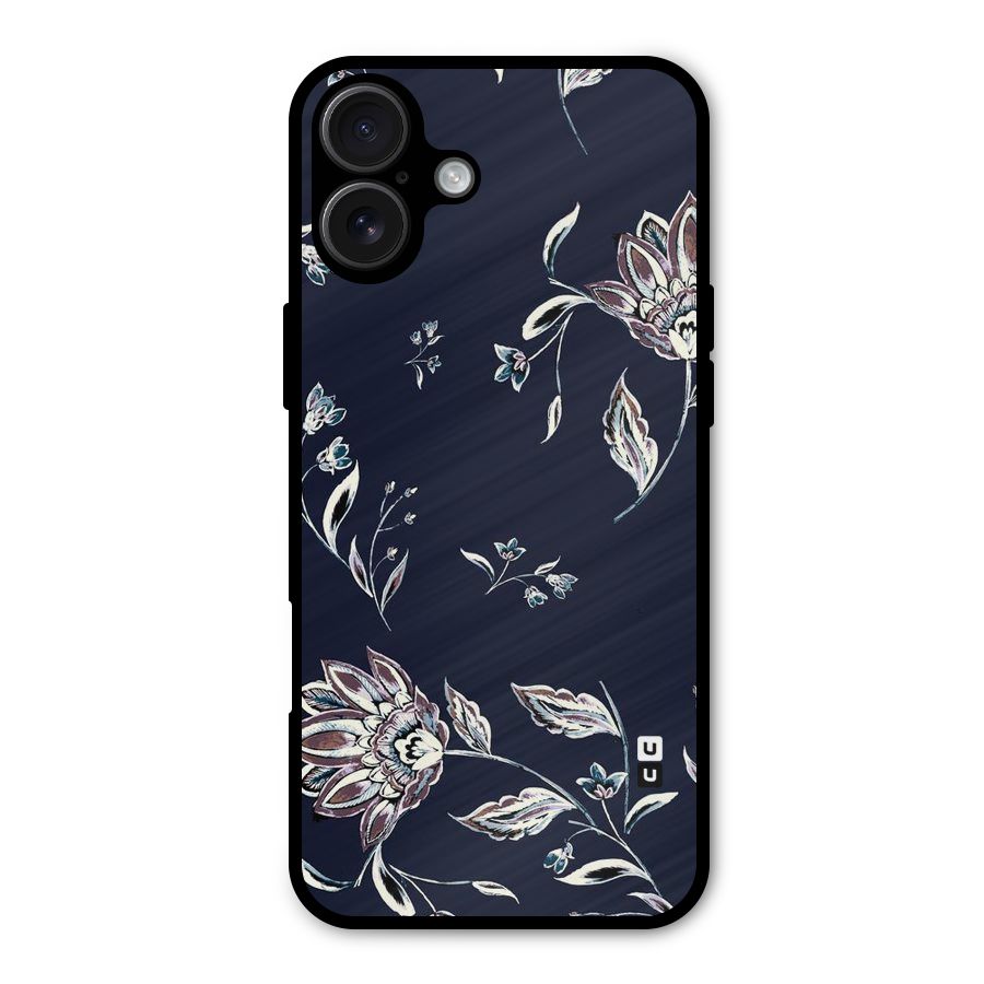 Cute Petals Metal Back Case for iPhone 16 Plus