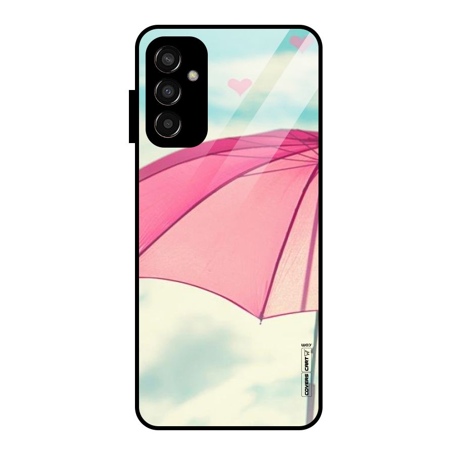 Cute Pink Umbrella Glass Back Case for Galaxy F13
