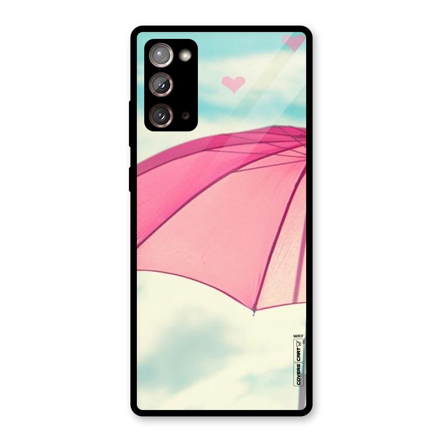 Cute Pink Umbrella Glass Back Case for Galaxy Note 20