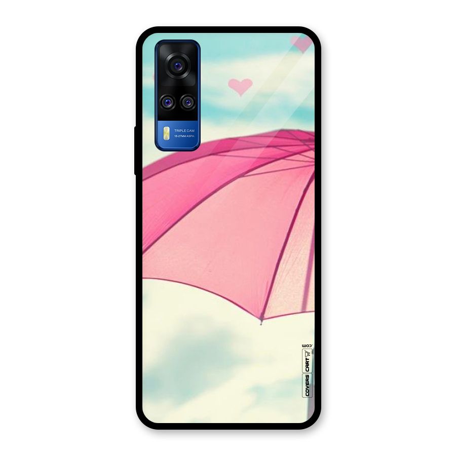 Cute Pink Umbrella Glass Back Case for Vivo Y31