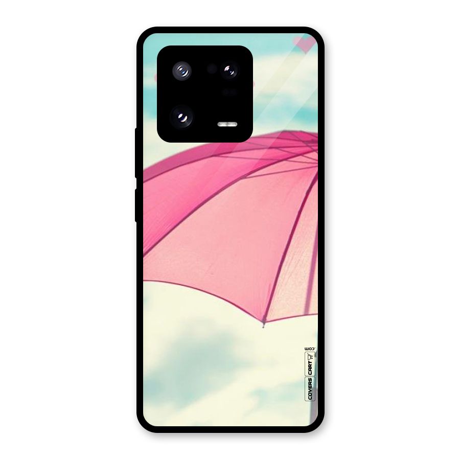 Cute Pink Umbrella Glass Back Case for Xiaomi 13 Pro