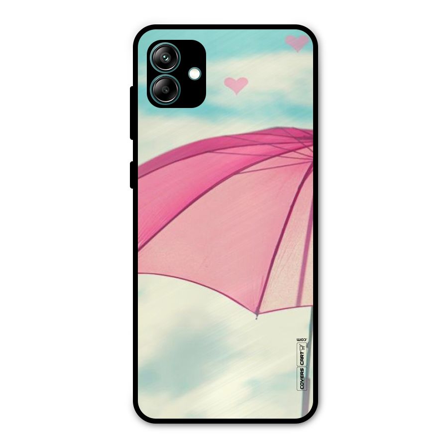 Cute Pink Umbrella Metal Back Case for Galaxy A04