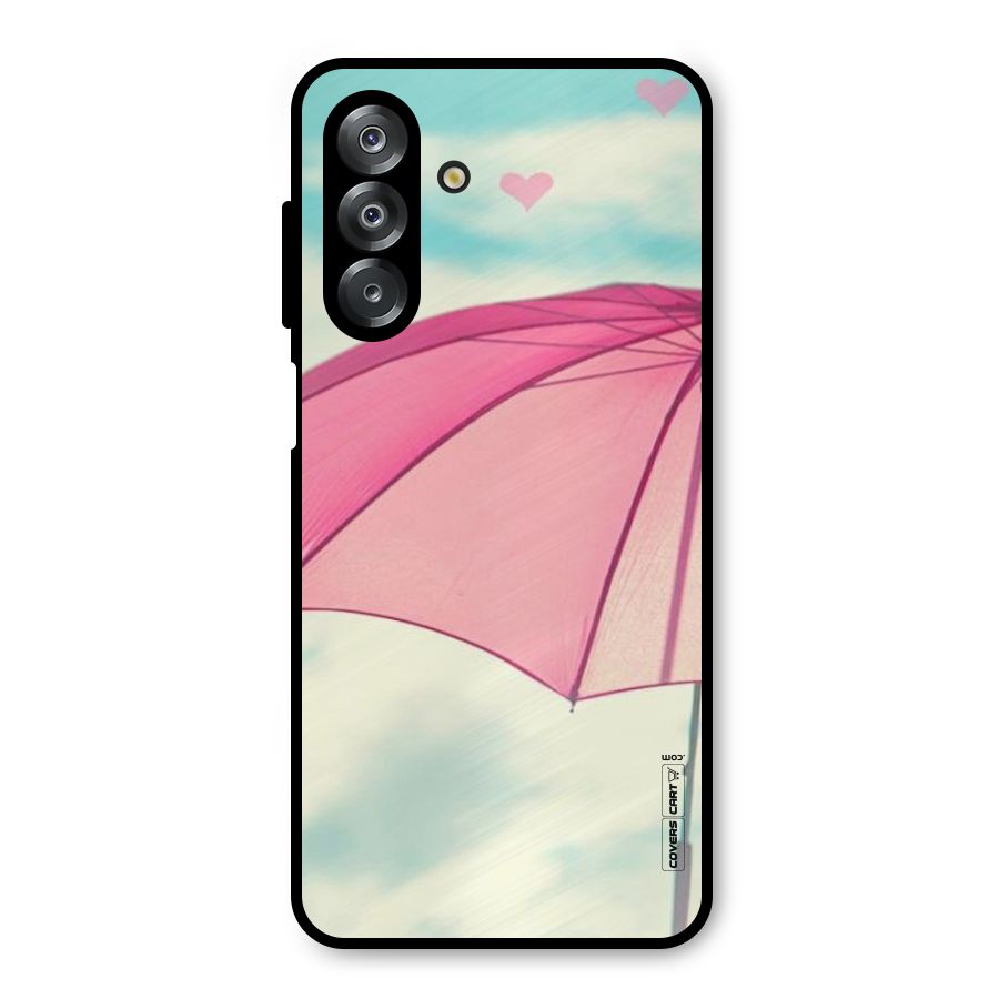 Cute Pink Umbrella Metal Back Case for Galaxy A26