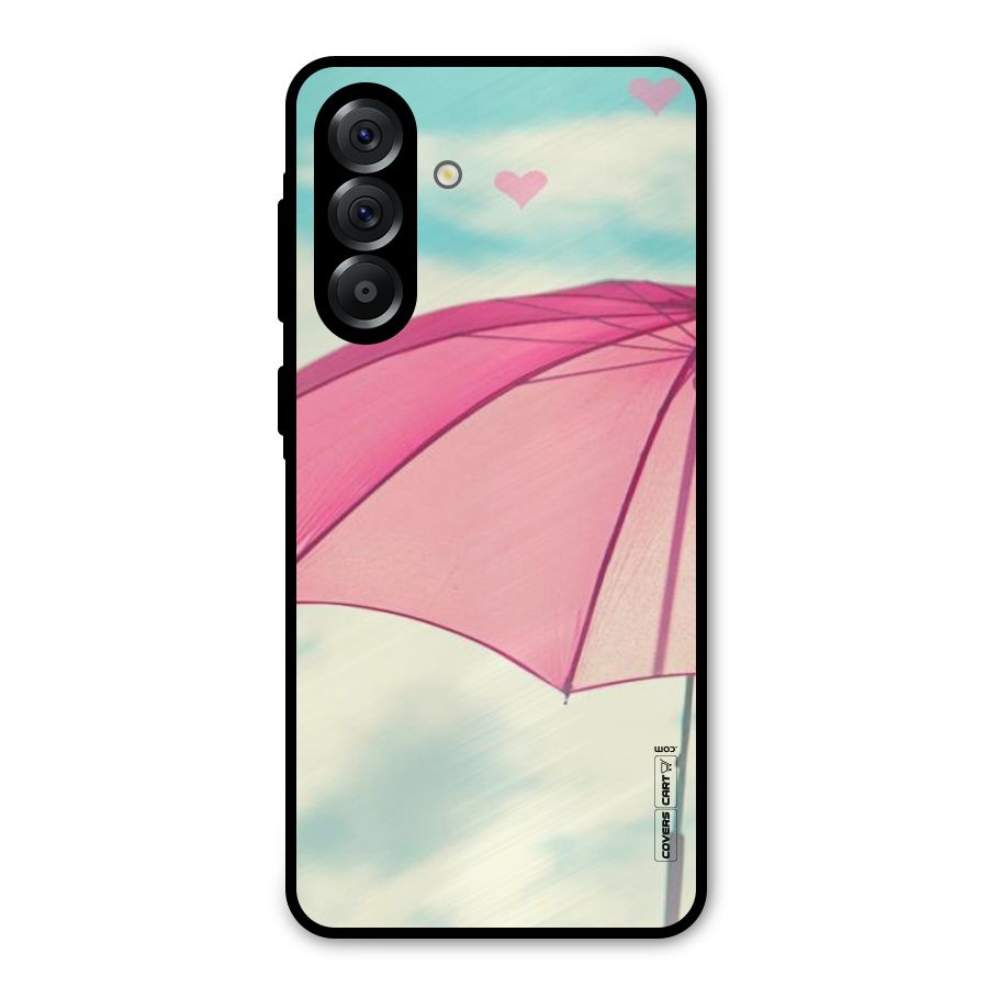Cute Pink Umbrella Metal Back Case for Galaxy A36