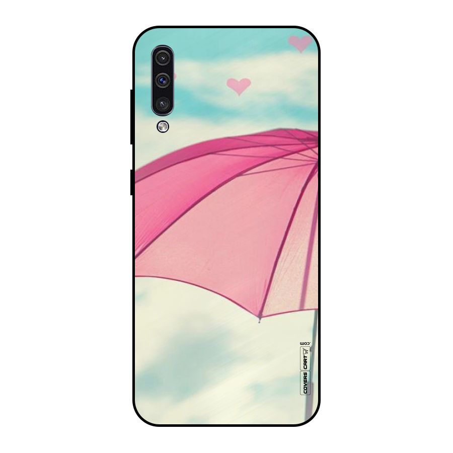 Cute Pink Umbrella Metal Back Case for Galaxy A50s