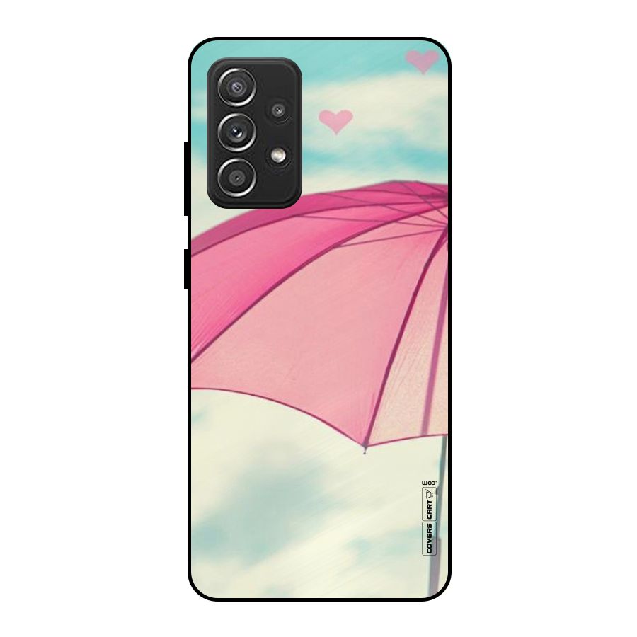 Cute Pink Umbrella Metal Back Case for Galaxy A52