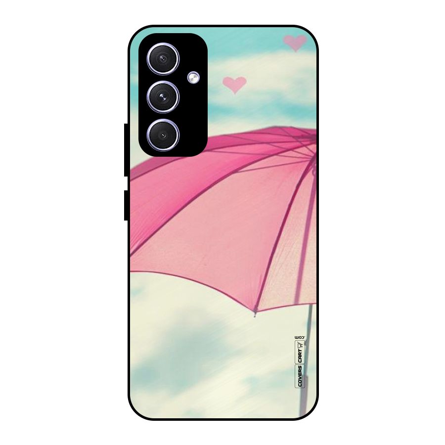 Cute Pink Umbrella Metal Back Case for Galaxy A54
