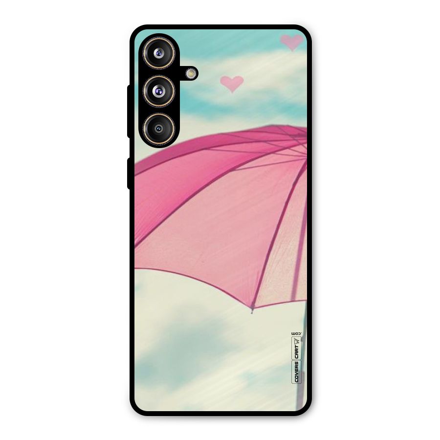 Cute Pink Umbrella Metal Back Case for Galaxy F55