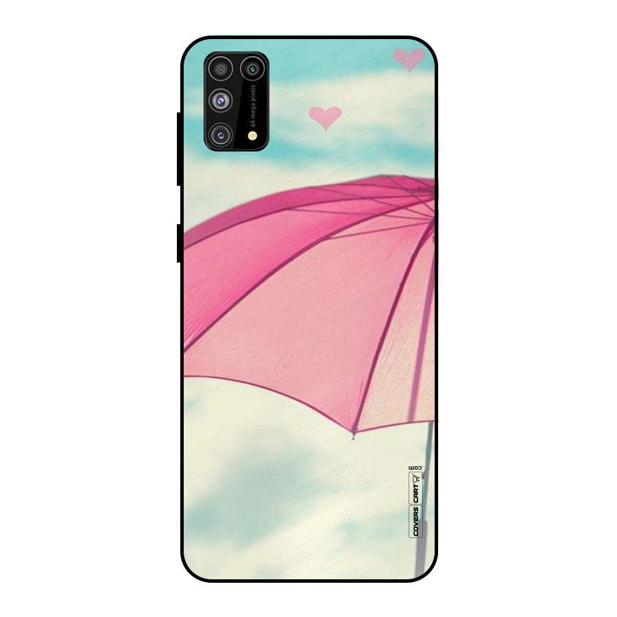 Cute Pink Umbrella Metal Back Case for Galaxy M31