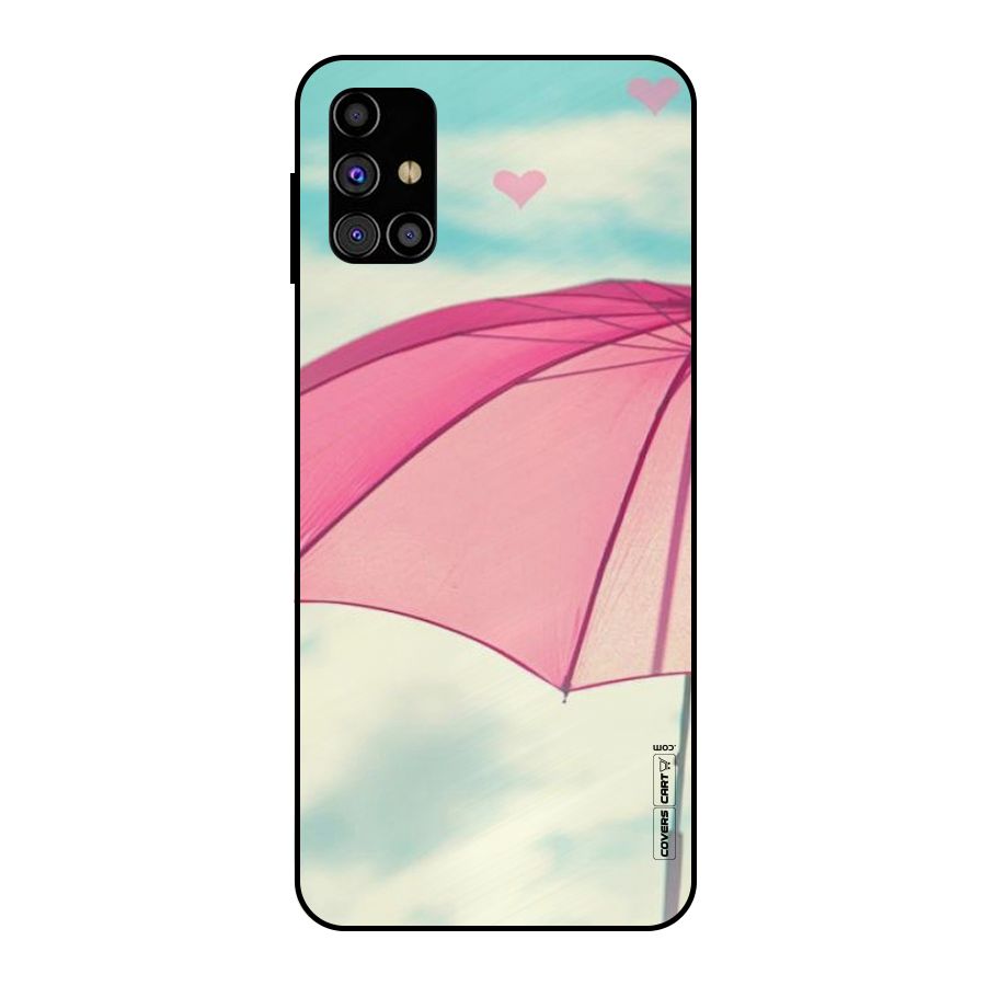 Cute Pink Umbrella Metal Back Case for Galaxy M31s
