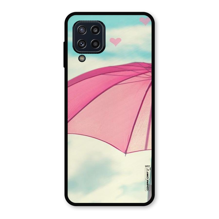 Cute Pink Umbrella Metal Back Case for Galaxy M32