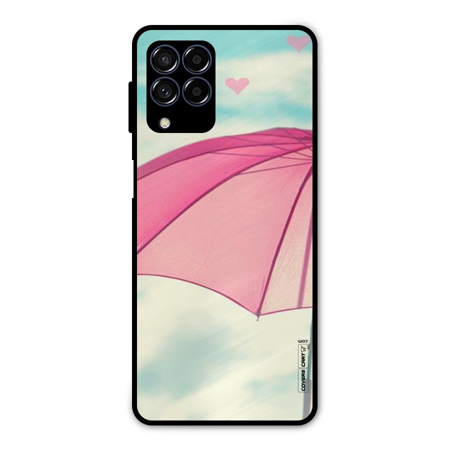 Cute Pink Umbrella Metal Back Case for Galaxy M53 5G