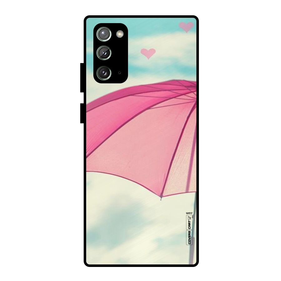 Cute Pink Umbrella Metal Back Case for Galaxy Note 20