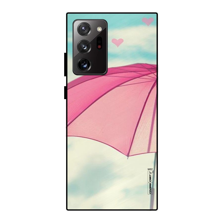 Cute Pink Umbrella Metal Back Case for Galaxy Note 20 Ultra