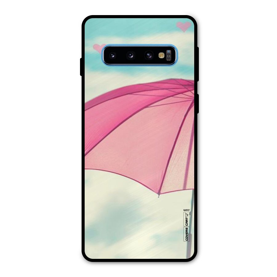 Cute Pink Umbrella Metal Back Case for Galaxy S10