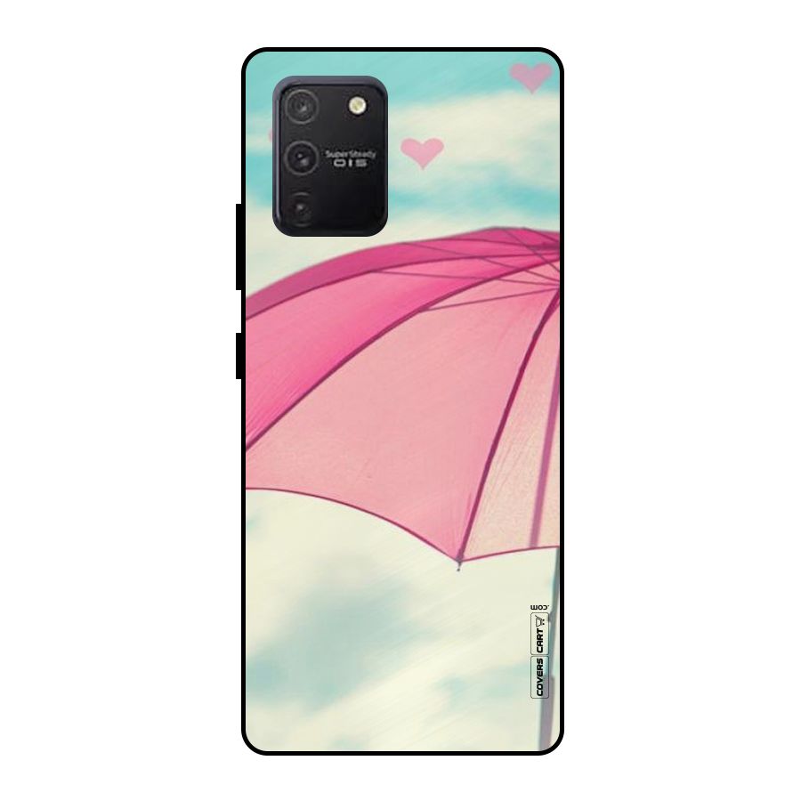 Cute Pink Umbrella Metal Back Case for Galaxy S10 Lite