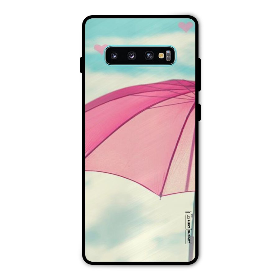 Cute Pink Umbrella Metal Back Case for Galaxy S10 Plus