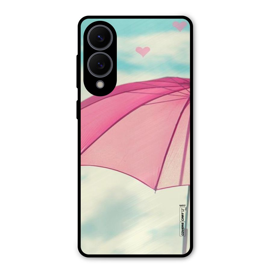 Cute Pink Umbrella Metal Back Case for Galaxy S25 Edge