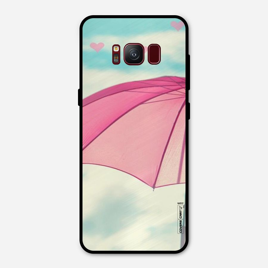 Cute Pink Umbrella Metal Back Case for Galaxy S8